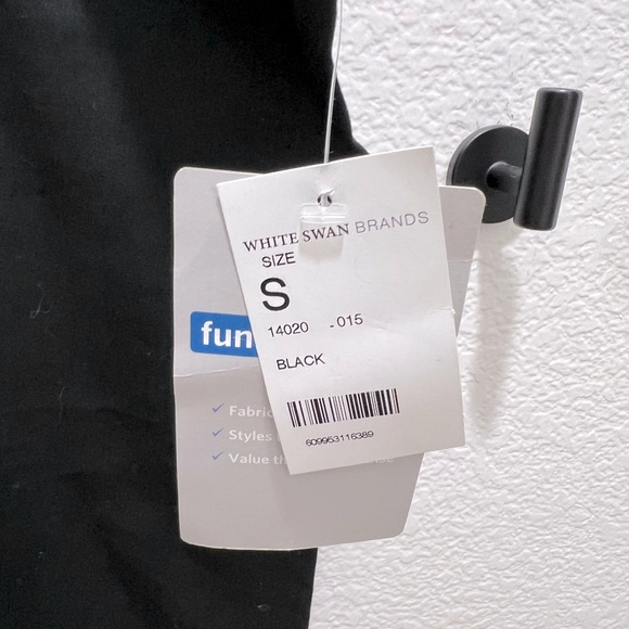 NWT White Swan Fundamentals Unisex Black Drawstring Scrub Pants - Size S - Picture 4 of 5